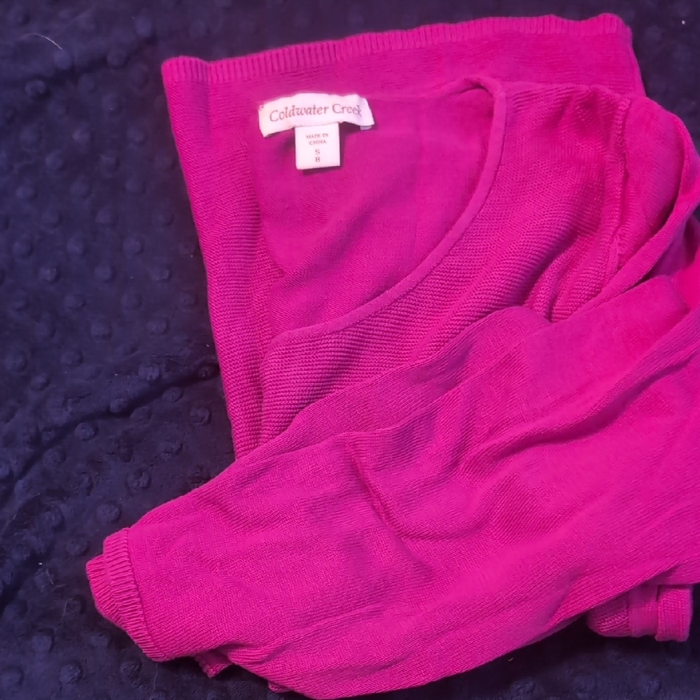Coldwater Creek Women's V-Neck Fuchsia Sweater